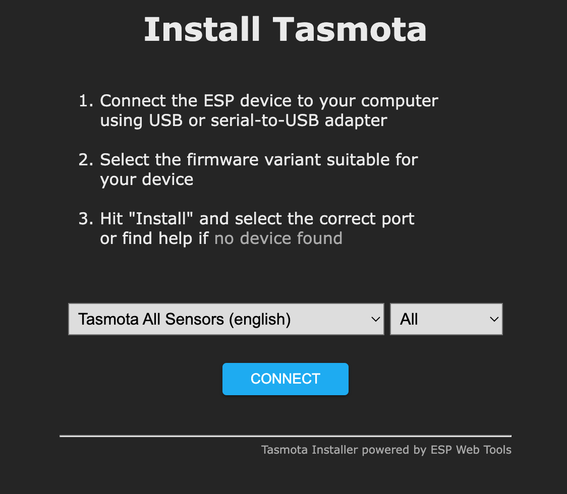 Tasmota all sensors selected